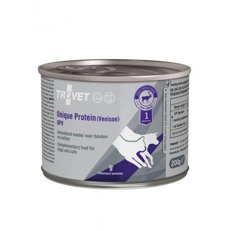 no pork TROVET UPV Unique Protein Venison 12x200g