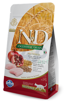 no pork Farmina N&D Ancestral Grain Feline Neutered Chicken&Pomegranate 5kg