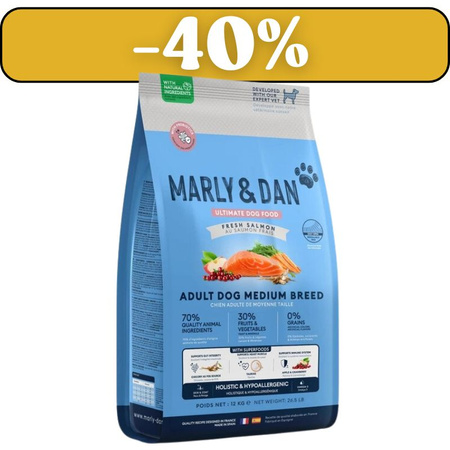 Marly & Dan Adult Dog Medium Breed Fresh Salmon Holistic & Hypoallergenic 12kg dry food