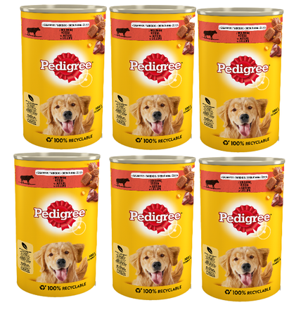 no pork Pedigree Adult Wet Dog Food with Beef Jelly 6x1200g