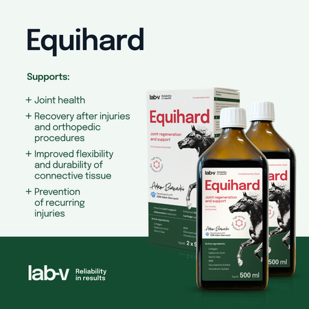 Lab-v Equihard – Comprehensive formula for healthy joints in horses and ponies 2x500 ml