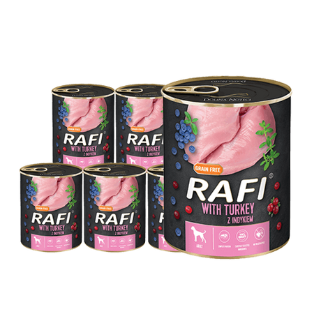 no pork Dolina Noteci Rafi with turkey 6x800g+FREE can lid!