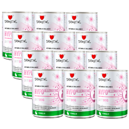 Disugual Wet dog food Veterinary HYPOALLERGENIC Rabbit (adult) 12x400g