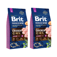 no pork Brit Premium By Nature Junior S with Chicken 2x8kg