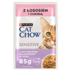 CAT CHOW Sensitive Cat Food with Salmon and Zucchini in Sauce 85g - 20 SIZES + 6 FREE !!!