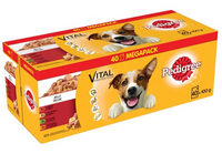 no pork Pedigree Wet Jellied Adult Dog Food Mixed Flavours (Beef, Chicken, Lamb, Poultry) 40x100g