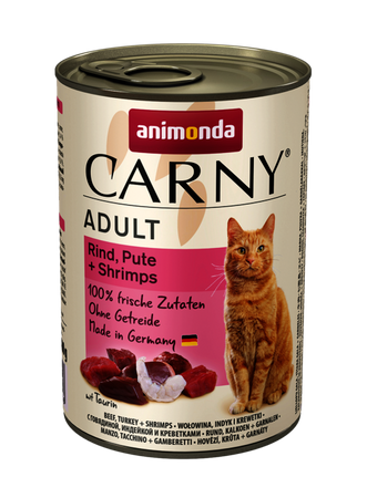 no pork Animonda Cat Carny Adult Beef, Turkey & Prawns 400g