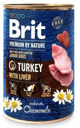 no pork Brit Premium By Nature Turkey With Liver 400g