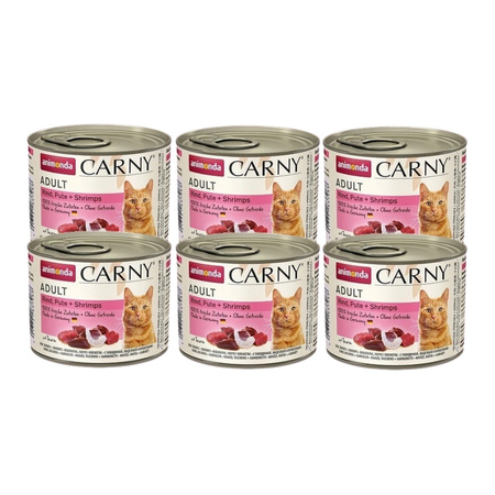 no pork Animonda Cat Carny Adult Beef, Turkey & Prawns 6x200g