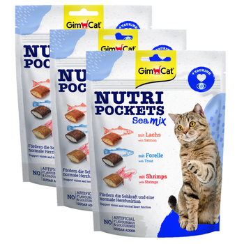 GIMCAT NUTRI POCKETS Sea Mix Taurine 3x150g