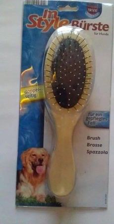 Trixie Wooden Brush Double-sided for Dogs and Cats 5×17cm