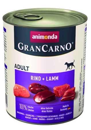 no pork Animonda Grancarno Adult Dog Beef + Lamb 800g