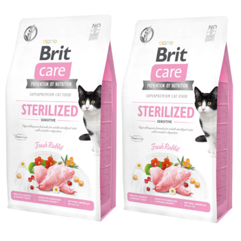 no pork Brit Care Cat Grain-Free Sterilized Sensitive with Rabbit 2x7kg
