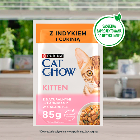 CAT CHOW Kitten Food with turkey and courgette in jelly 10x85g