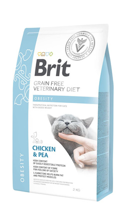 Brit Grain Free Veterinary Diet Cat Obesity Chicken With Peas 2kg