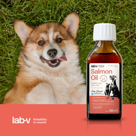 Lab-v 100% Salmon Oil for Dogs and Cats of All Ages 100ml Cold-pressed