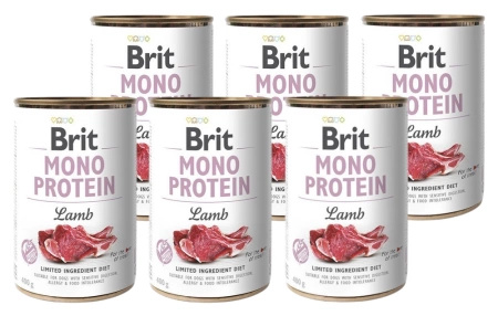 Brit Mono Protein Lamb 6x400g + FREE Can Lid!