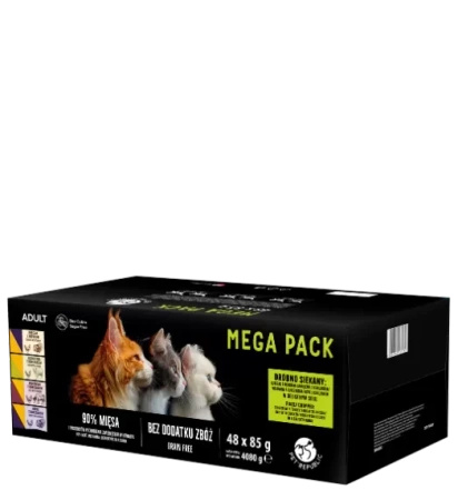 PetRepublic wet cat food chunks in a delicate sauce MIX of meat flavours 48x85g