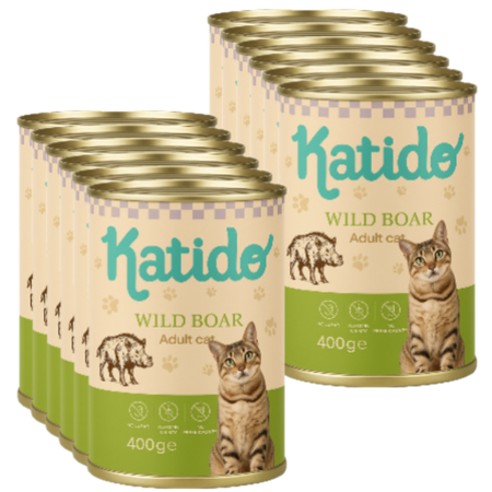 Katido Wet cat food Wild Boar 12x400g