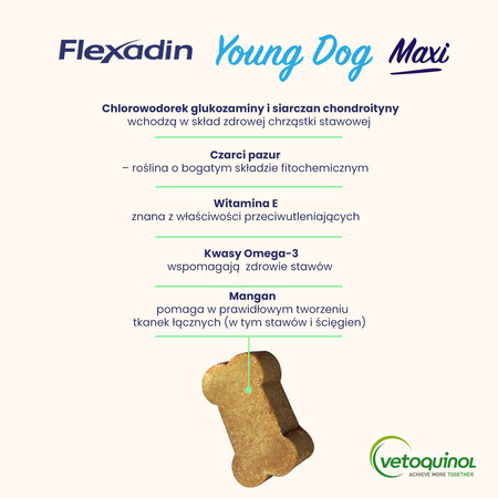 VETOQUINOL Flexadin Young Dog Maxi 60bites