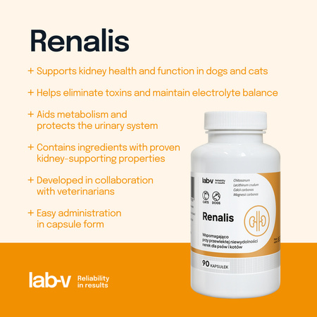 Lab-v Renalis – Support for chronic renal failure in dogs and cats, 90 capsules