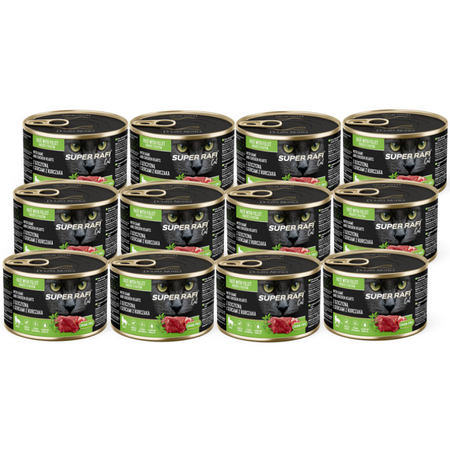 DOLINA NOTECI Super Rafi Cat P&F with venison and chicken hearts 12x185g