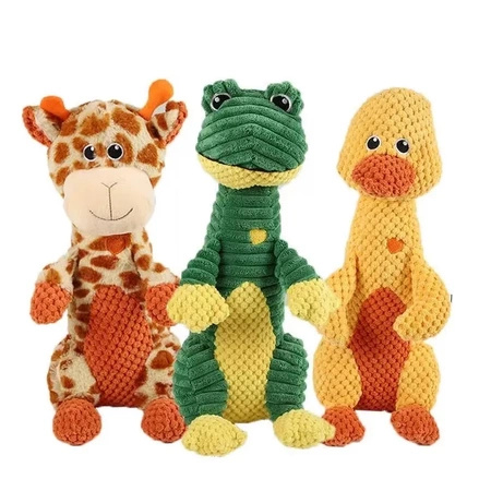 Plush teether toy with squeaker xxl 34cm (frog, duck, giraffe)