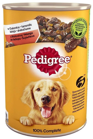no pork Pedigree Wet Food for Adult Dogs with Beef Jelly Can 6x400g