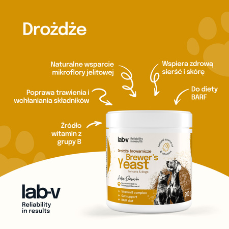 Lab-v Brewer's Yeast - Natural support for digestion, appetite, and skin and coat condition 200 g