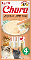 no pork INABA Churu chicken and salmon flavoured cat treat 4x14g