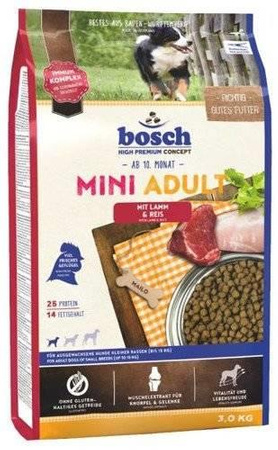 no pork BOSCH Adult Mini Lamb & Rice 3kg