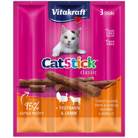 Vitakraft Cat Stick Mini Kabanosy Turkey with Lamb 3x18g