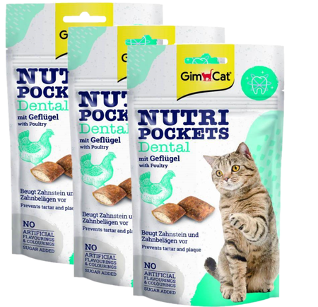 Gimborn Gimcat Nutri Pockets Poultry dental treat 3x60g