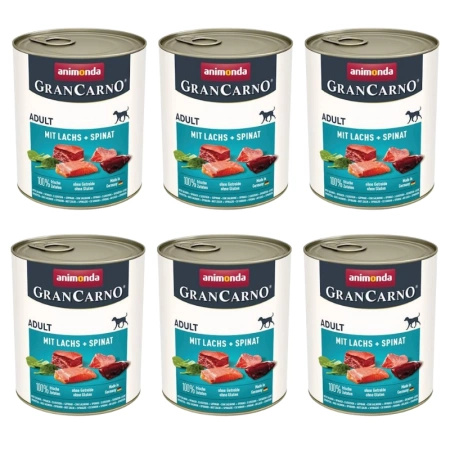 ANIMONDA GranCarno Adult Dog flavour: Salmon + Spinach 6x800g