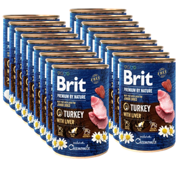 no pork Brit Premium By Nature Turkey With Liver 18x400g