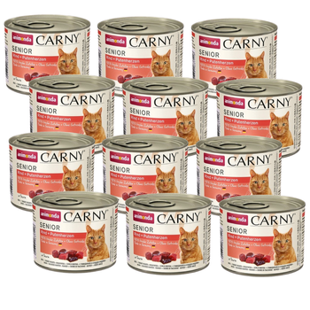 NO PORK Animonda Cat Carny Senior Beef and Turkey Hearts 12x200g