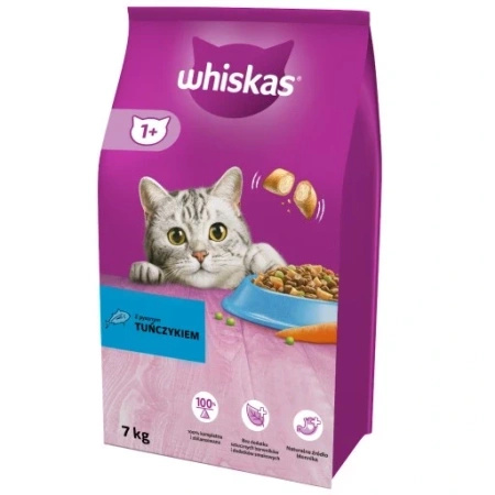 WHISKAS Adult 7 kg – dry food for adult cats, with delicious tuna