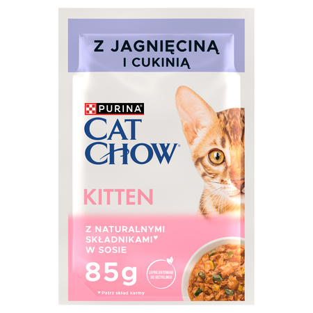CAT CHOW Kitten Food with lamb and courgette in sauce 85g - 20 PACKS + 6 FREE !!!
