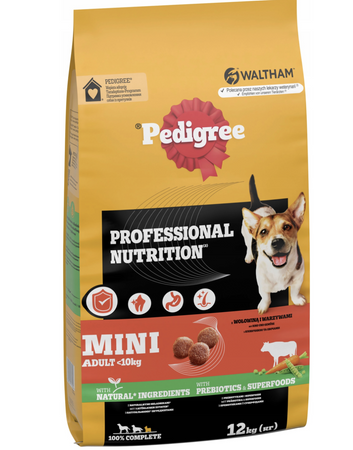 PEDIGREE dry dog food for small breeds with beef and vegetables, 12 kg