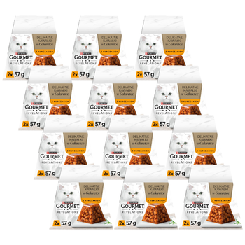 GOURMET Revelations Bucăți delicate în jeleu cu pui 12x(2x57g)