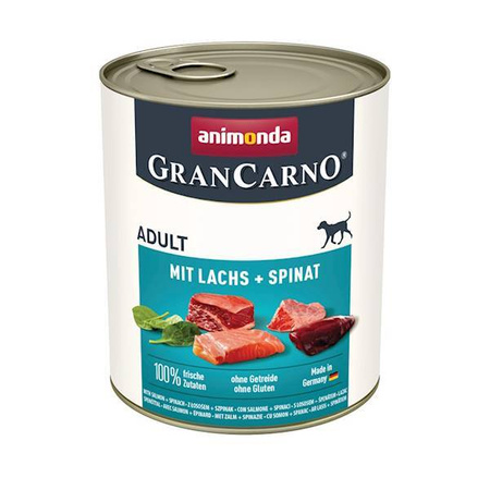 ANIMONDA GranCarno Adult Dog flavour: Salmon + Spinach 6x800g