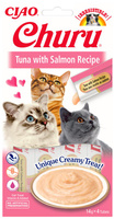 no pork INABA Churu tuna and salmon flavoured cat treat 4x14g