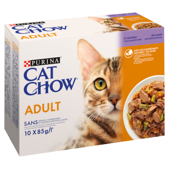 PURINA Cat Chow Adult cat food with lamb and green beans in jelly 10x85g