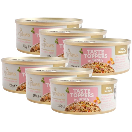 Applaws Taste Toppers Natural Wet Dog Food Chicken with Ham and Vegetables 6x156g