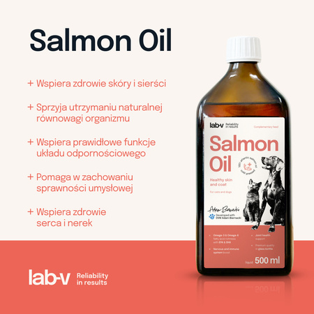 Lab-V 100% Salmon Oil for Dogs and Cats of All Ages 500ml Cold-pressed