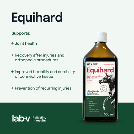Lab-v Equihard – Comprehensive formula for healthy joints in horses and ponies 2x500 ml