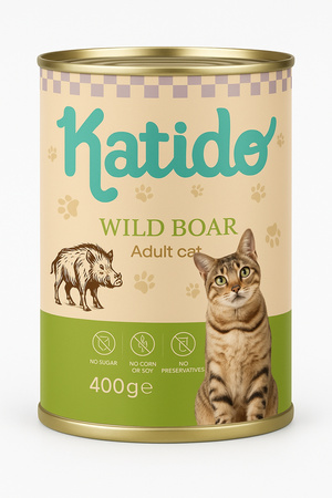 Katido Wet cat food Wild Boar 24x400g