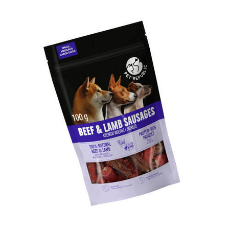 PetRepublic treat beef and lamb sausages for dog 100g