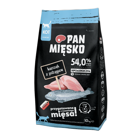 PAN MIĘSKO Chicken with trout S for cats 10kg