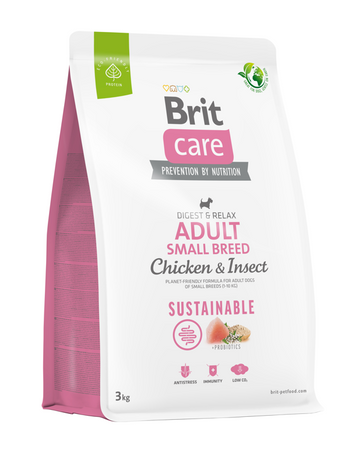 BRIT CARE Dog Sustainable Adult Small Breed Chicken &amp; Insect 3kg